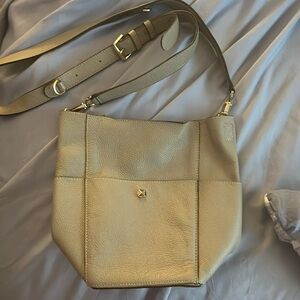 Henri Bendel Gray Influencer Mini Hobo Bucket Cross Body Bag